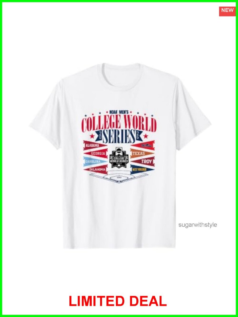 NCAA College World Series Baseball T-Shirt BreakingT S/S Tee